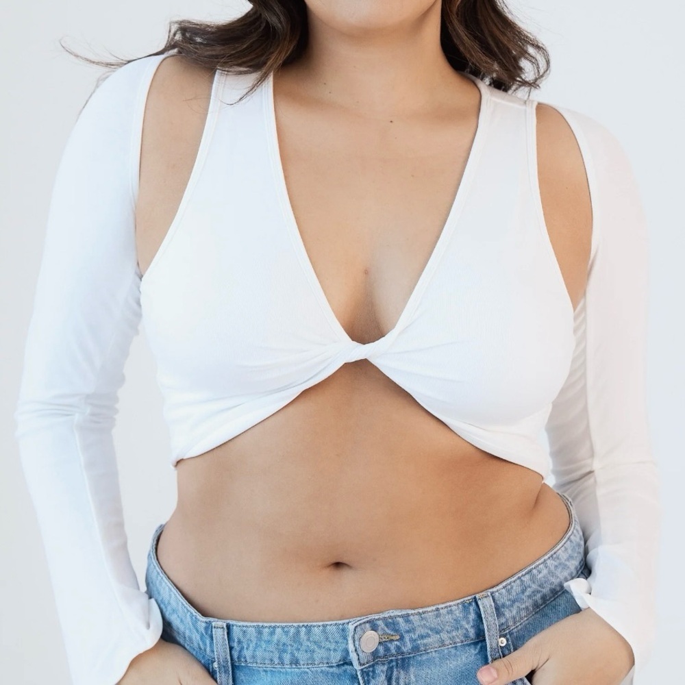 White Twist Front Crop Top Brami Tank Top Klassy Network